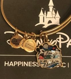 Disney Alex And Ani Bracelet - Love Is An Adventure - Gold