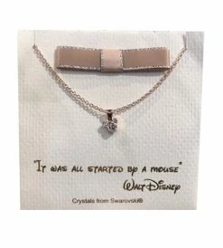 Disney Necklace - Mickey Mouse Icon With Gift Bag - Rose Gold