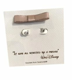 Disney Post Earrings - Mickey Mouse Icon With Gift Bag - Silver