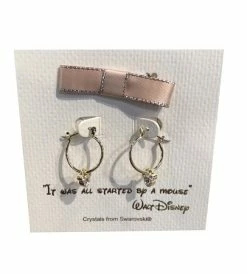Disney Earrings - Mickey Mouse Small Hoop With Gift Bag - Rose Gold