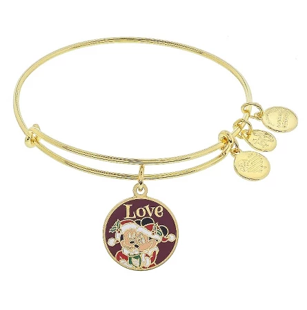 Disney Alex And Ani Bracelet - Santa Mickey And Minnie - Gold