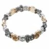Disney Stretch Bracelet - Mickey Icon Crystal - Gold And Silver