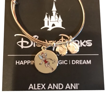 Disney Alex And Ani Bracelet - Santa Tinker Bell - Silver