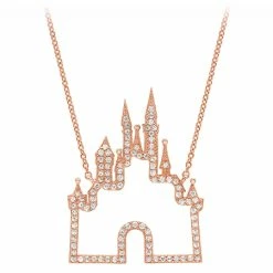 Disney CRISLU Necklace - Fantasyland Castle - Rose Gold