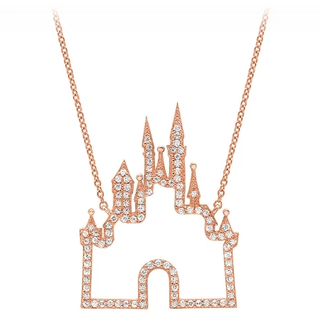 Disney CRISLU Necklace - Fantasyland Castle - Rose Gold