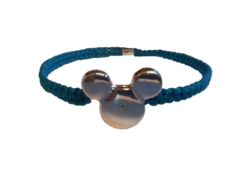 Disney Bracelet - Mickey Mouse Icon - Braided Turquoise