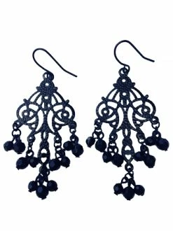 Disney Dangle Earrings - Haunted Mansion Chandelier - Black