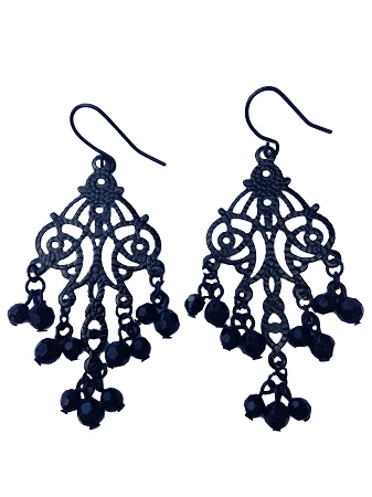 Disney Dangle Earrings - Haunted Mansion Chandelier - Black