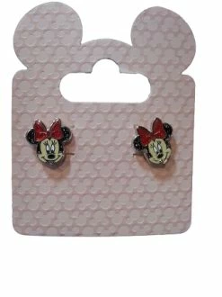 Disney Earrings - Minnie Mouse Face - Silver