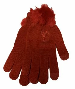 Disney Knit Gloves - Minnie Mouse Pom Poms - Red