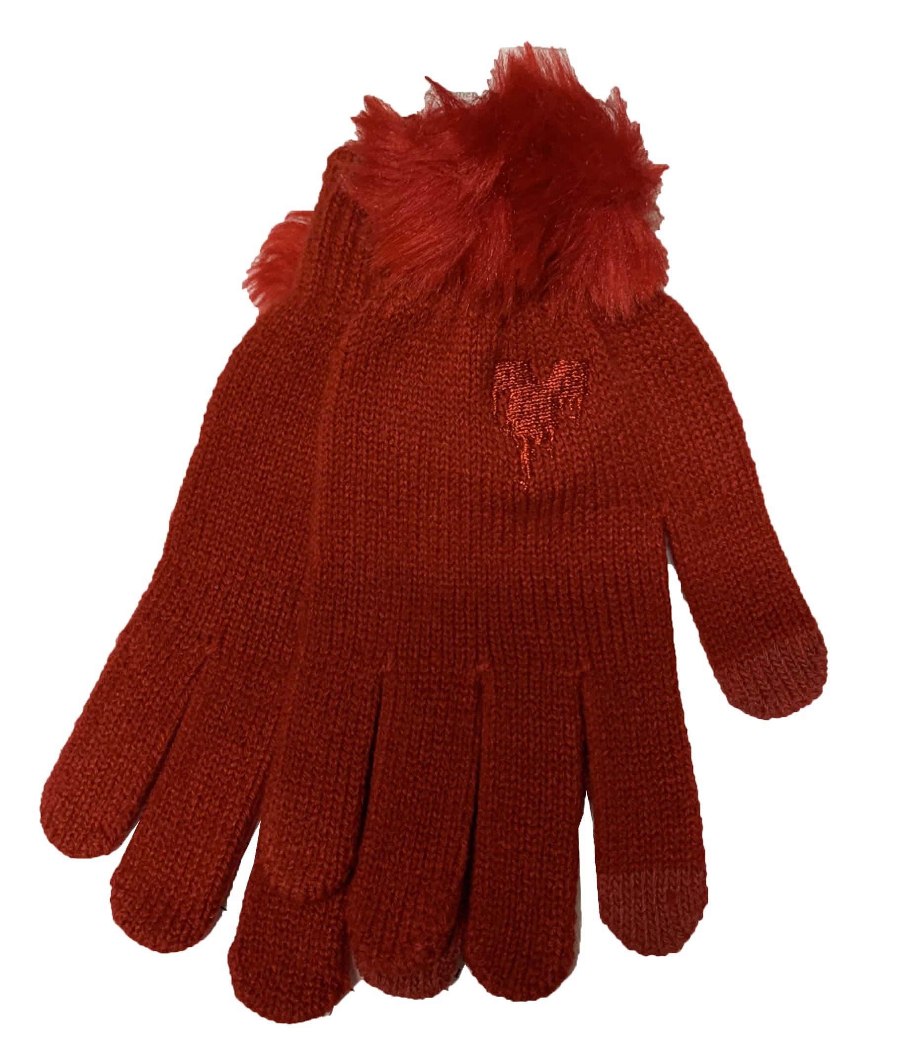Disney Knit Gloves - Minnie Mouse Pom Poms - Red