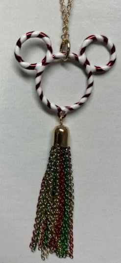 Disney Holiday Necklace - Mickey Mouse Peppermint With Tassel