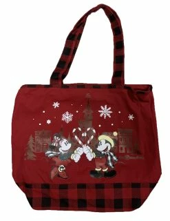 Disney Tote Bag - 2019 Holiday - Mickey And Minnie Candy Cane Heart