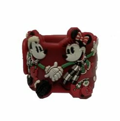 Disney Silicone Slap Bracelet - Holiday Mickey And Minnie Mouse - Red