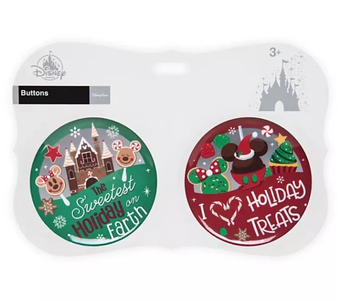 Disney Souvenir Button Set - Holiday Treats - Set Of 2