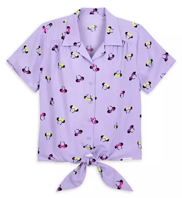 Disney Blouse For Women - Minnie Mouse Ear Headband - Purple