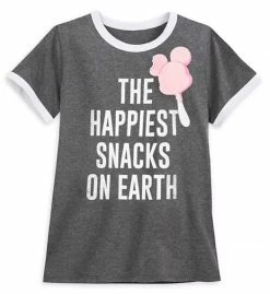 Disney Shirt For Women - Happiest Snacks On Earth - Gray
