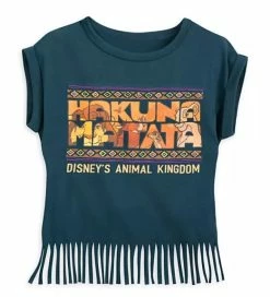 Disney Shirt For Girls - Hakuna Matata - Animal Kingdom - Fringed