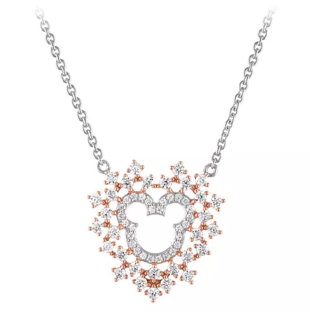 Disney Rebecca Hook Necklace - Mickey Mouse Rose Gold Heart