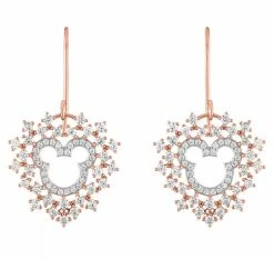 Disney Rebecca Hook Earrings - Mickey Mouse Rose Gold Heart