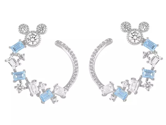 Disney Rebecca Hook Earrings - Mickey Mouse Hoop - Blue & Clear
