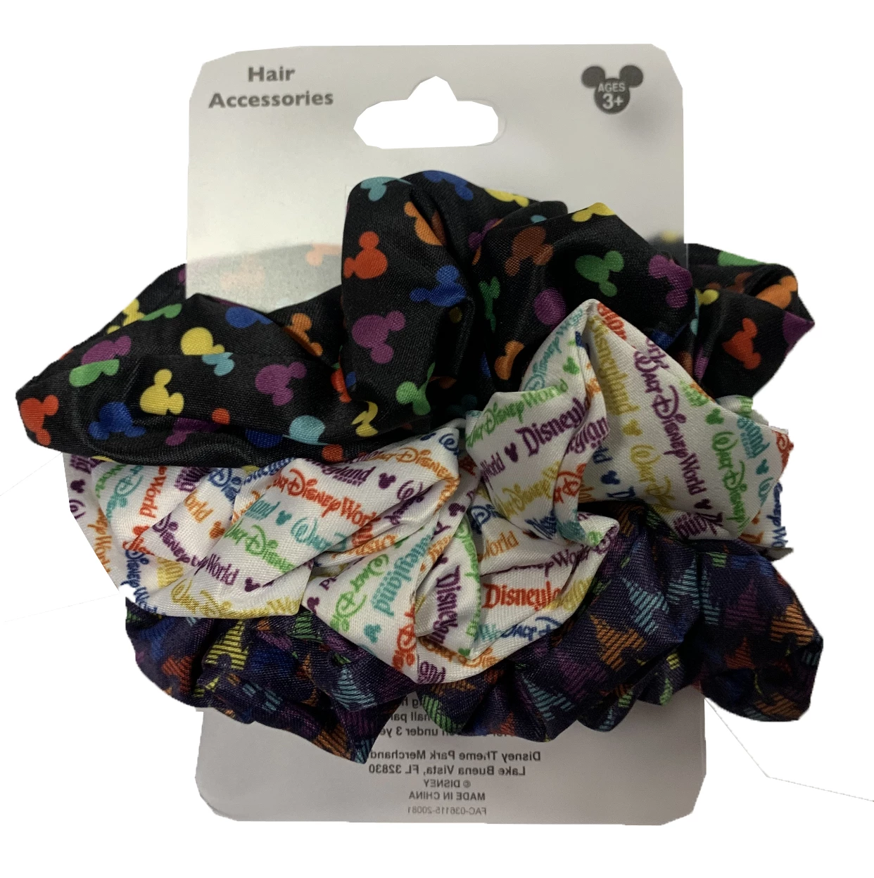 Disney Hair Scrunchies - Disney Park Icons - Pack Of 3