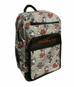 Disney Backpack Bag - Mickey Mouse Sketches - Gray & Black