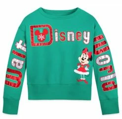 Disney Girl's Pullover Top - Holiday Minnie Mouse - Walt Disney World - Green