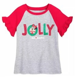 Disney T-Shirt For Girls - Holiday Minnie Mouse - Jolly