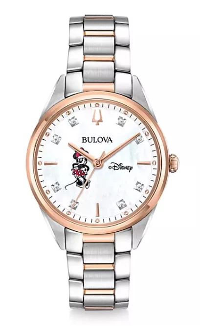 Disney Wrist Watch - Bulova - Minnie Mouse - Rose Gold & Silver