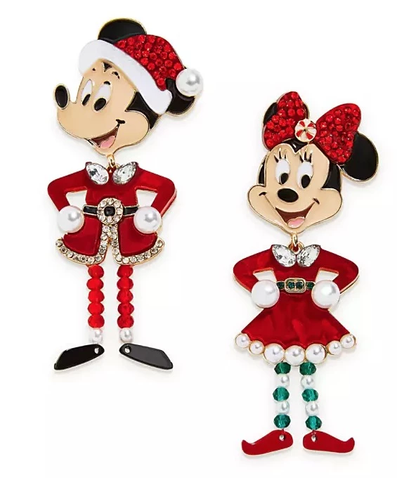 Disney BaubleBar Earrings - Santa Mickey And Minnie Mouse