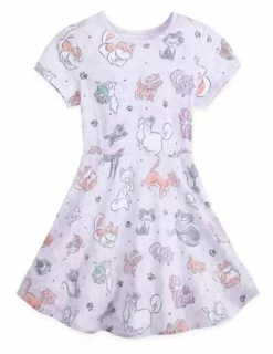 Disney Dress For Girls - Disney Cats - Lilac