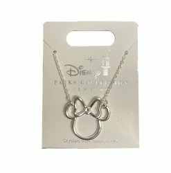 Disney Necklace - Minnie Mouse Bow Icon - Silver