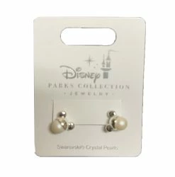 Disney Earrings - Mickey Mouse Pearl Ear Hat - Silver