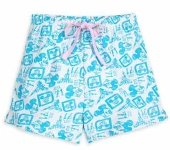Disney Lounge Shorts For Women - Walt Disney World - Blue & White