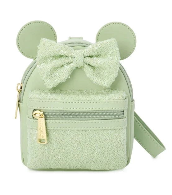 Disney Loungefly Wristlet Bag - Minnie Mouse Sequined - Mint