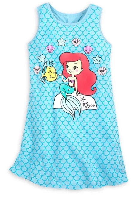 Disney Tank Dress For Girls - The Little Mermaid - Ariel & Flounder