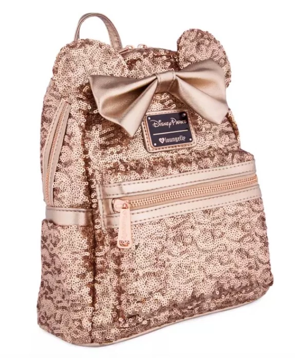Disney Loungefly Backpack - Minnie Mouse - Sequined Rose Gold