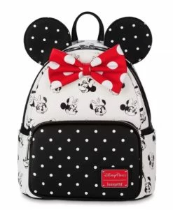 Disney Loungefly Backpack - Minnie Polka Dot - Black & White