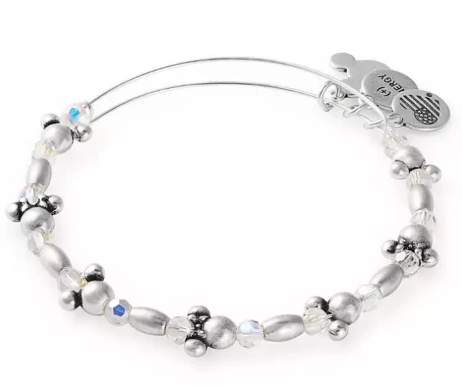 Disney Alex & Ani Bracelet - Mickey And Minnie Silvertone Bead