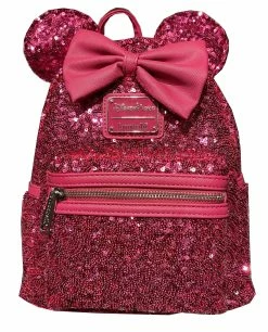 Disney Loungefly Backpack - Minnie Mouse Sequin - Bright Pink