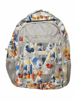 Disney Backpack Bag - Mickey Mouse With Castle - Gray