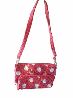 Disney Purse Bag - Minnie Mouse Polka Dots - Sequined Red