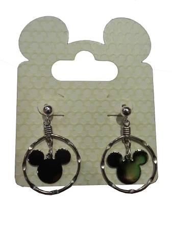 Disney Dangle Earrings - Mickey Mouse Icon - Double Silver