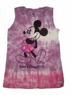 Disney Shirt For Women - Mickey Mouse Tie Dye Tank - Pink & Purple