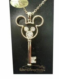 Disney Arribas Necklace - Crystal Key Mickey Mouse Icon - Gold