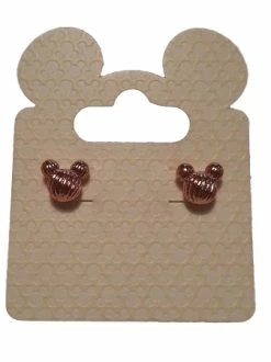 Disney Earrings - Mickey Mouse Icon Grooved - Gold