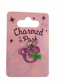 Disney Dangle Charm - Charmed In The Park - Minnie Icon With Green Bow