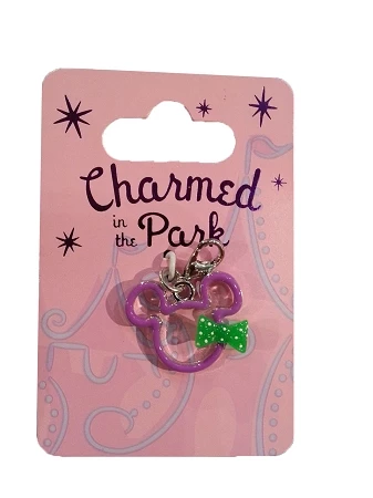 Disney Dangle Charm - Charmed In The Park - Minnie Icon With Green Bow